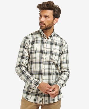 Barbour Falstone Tailored Long-sleeved Checked Shirt Olivengrøn | BABO87614