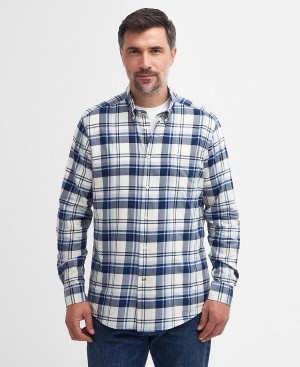 Barbour Falstone Tailored Long-sleeved Checked Shirt Blå | BABO87723