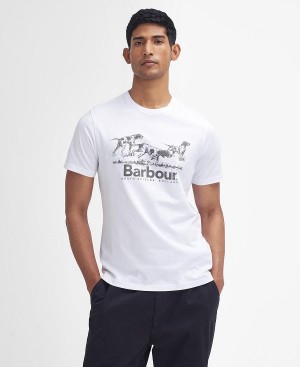 Barbour Field Dog Graphic T-shirt Hvide | BABO88387