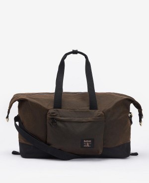 Barbour Field Waxed Holdall Olivengrøn Sort | BABO88945