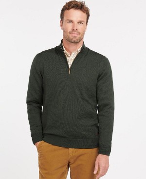 Barbour Gamlin Half Zip Jumper Olivengrøn | BABO88529