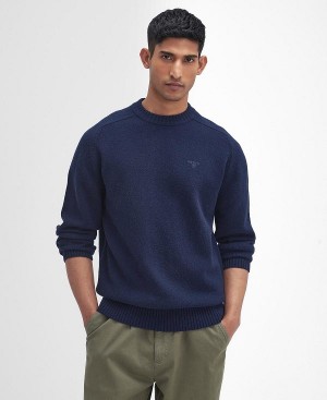 Barbour Grangetown Crew Neck Jumper Mørkeblå | BABO88643