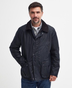 Barbour Halton Waxed Jacket Mørkeblå | BABO87204