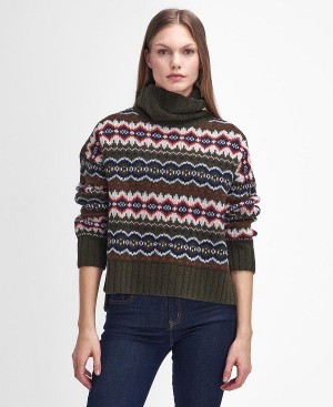 Barbour Helen Fair Isle Roll-neck Jumper Flerfarvede | BABO89722