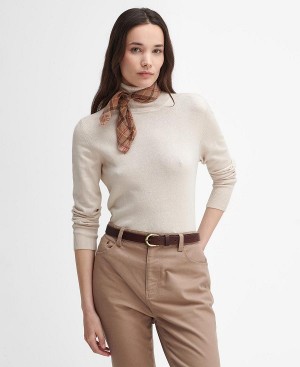 Barbour Highfield Roll-neck Jumper Beige | BABO89724