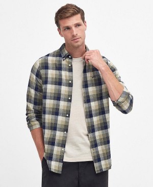 Barbour Hillroad Tailored Long-sleeved Shirt Olivengrøn | BABO87693