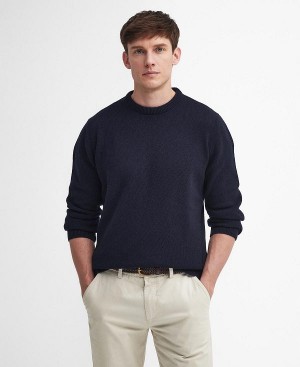 Barbour Holden Crew Neck Jumper Mørkeblå | BABO88649