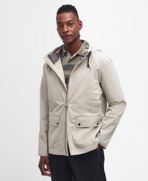 Barbour Hooded Domus Waterproof Jacket Hvide | BABO87408