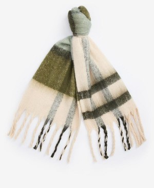 Barbour Isla Tartan Boucle Scarf Mintgrønne | BABO90100