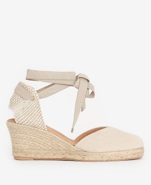 Barbour Juana Espadrille Wedges Beige | BABO89899