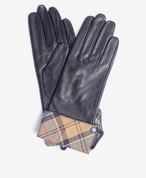 Barbour Lady Jane Leather Gloves Brune | BABO90056