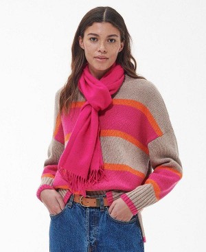 Barbour Lambswool Woven Scarf Lyserød | BABO90114