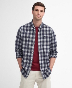 Barbour Lanark Tailored Long-sleeved Shirt Blå | BABO87821