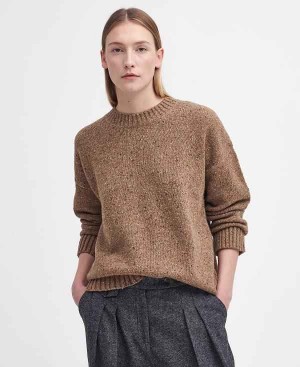 Barbour Lavensdale Crew Neck Jumper Beige | BABO89723