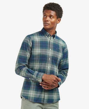 Barbour Lewis Tailored Long-sleeved Shirt Blå | BABO87608