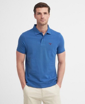 Barbour Lightweight Sports Polo Shirt Blå | BABO88099