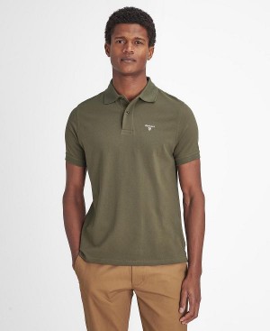 Barbour Lightweight Sports Polo Shirt Olivengrøn | BABO88094