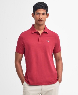 Barbour Lightweight Sports Polo Shirt Rød | BABO88090