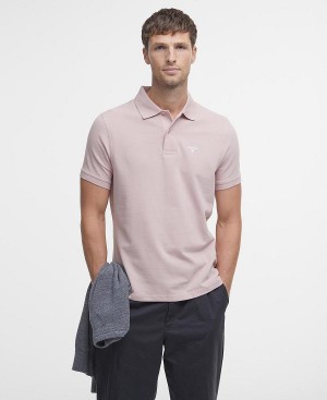 Barbour Lightweight Sports Short-sleeved Polo Shirt Lyserød | BABO88211