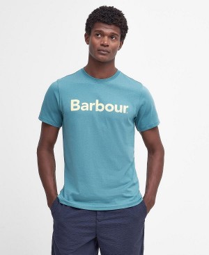 Barbour Logo T-shirt Blå | BABO88313