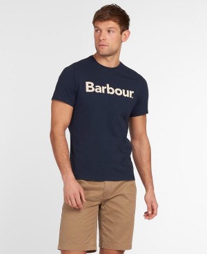 Barbour Logo T-shirt Mørkeblå | BABO88285