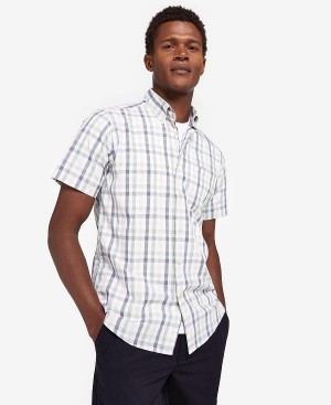 Barbour Longstone Tailored Short-sleeved Shirt Hvide | BABO87613