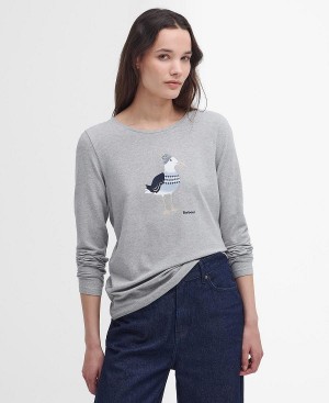 Barbour Lossie Long-sleeved T-shirt Lysegrå | BABO89574