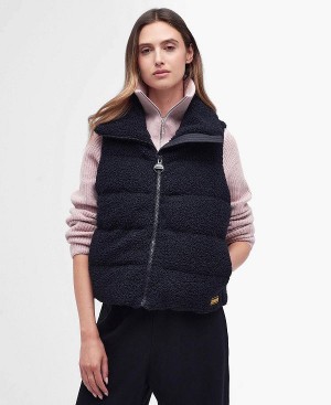 Barbour Maguire Fleece Gilet Sort | BABO89432