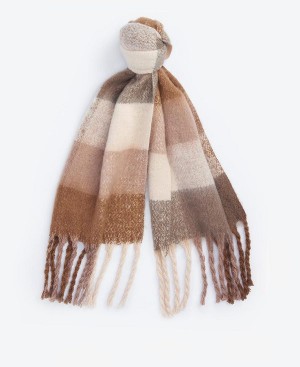 Barbour Marie Check Scarf Brune | BABO90123