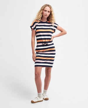 Barbour Marloes Striped T-shirt Dress Flerfarvede | BABO89594