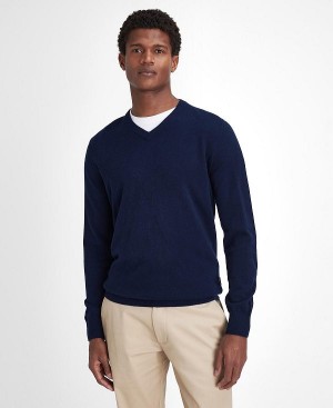 Barbour Marlow V-neck Jumper Mørkeblå | BABO88692