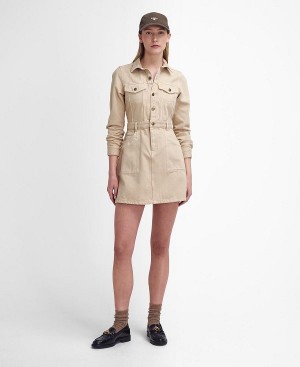 Barbour Marnie Denim Mini Dress Hvide | BABO89656