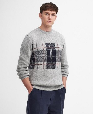 Barbour Medlock Intarsia Crew Neck Jumper Grå | BABO88690