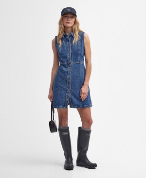 Barbour Molly Denim Mini Dress Blå | BABO89621