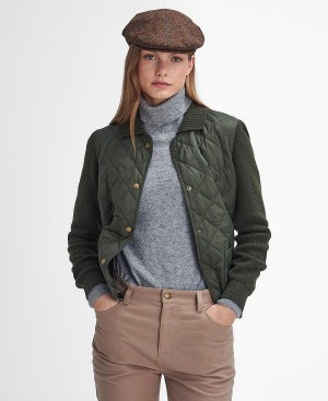 Barbour Moors Quilted Cardigan Olivengrøn | BABO89718