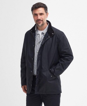 Barbour Mowden Waxed Jacket Mørkeblå | BABO87207