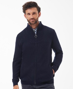 Barbour Nelson Essential Full-zip Jumper Mørkeblå | BABO88583