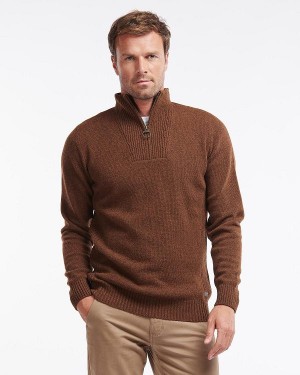 Barbour Nelson Essential Half-zip Jumper Brune | BABO88556