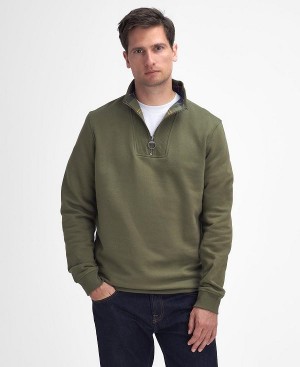 Barbour Nelson Half-zip Sweatshirt Grøn | BABO88637