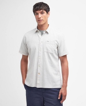 Barbour Nelson Regular Short-sleeved Shirt Hvide | BABO87737