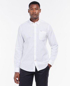 Barbour Nelson Tailored Long-sleeved Shirt Hvide | BABO87628