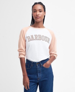 Barbour Northumberland T-shirt Hvide Mørkeblå | BABO89542