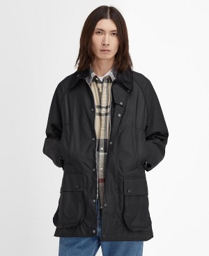 Barbour Oversized Beaufort Waxed Jacket Sort | BABO87278