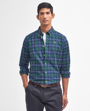 Barbour Oxbridge Tartan Tailored Shirt Mørkegrøn | BABO87589