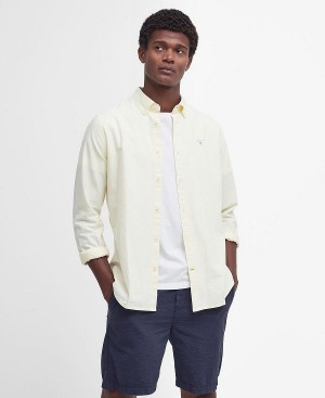 Barbour Oxford Tailored Long-sleeved Shirt Citron | BABO87697