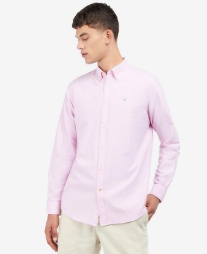 Barbour Oxford Tailored Long-sleeved Striped Shirt Lyserød | BABO87623