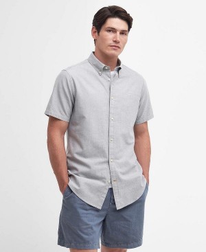 Barbour Oxford Tailored Short Sleeve Shirt Grå | BABO87714