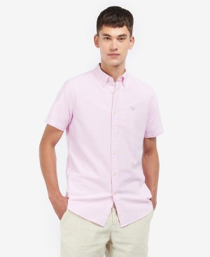 Barbour Oxford Tailored Short-sleeved Shirt Lyserød | BABO87619