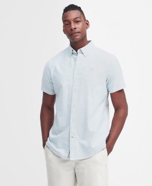 Barbour Oxford Tailored Short-sleeved Shirt Blå | BABO87774