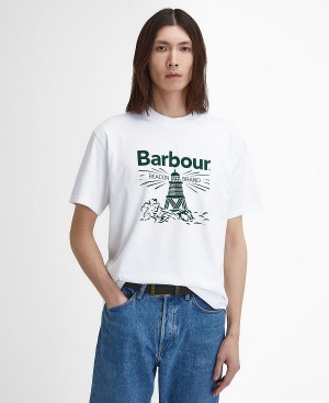 Barbour Pell Oversized Graphic T-shirt Hvide | BABO88385